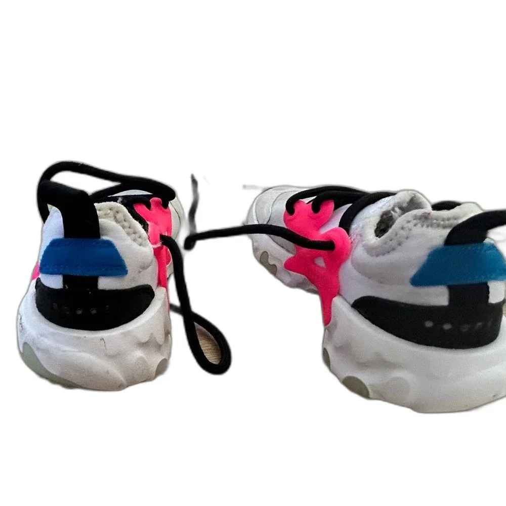 Nike React Presto GS 7 Toddler White Hyper Pink Blue Sneakers Shoes Kids Girls